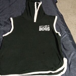 On Fire Black and White Athletic Sweatshirt